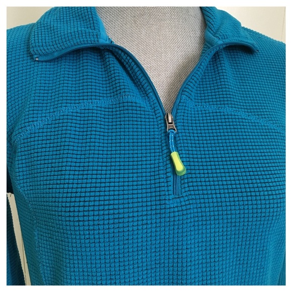 TANGERINE / TEAL 1/4 ZIP PULLOVER SIZE S - Picture 3 of 5